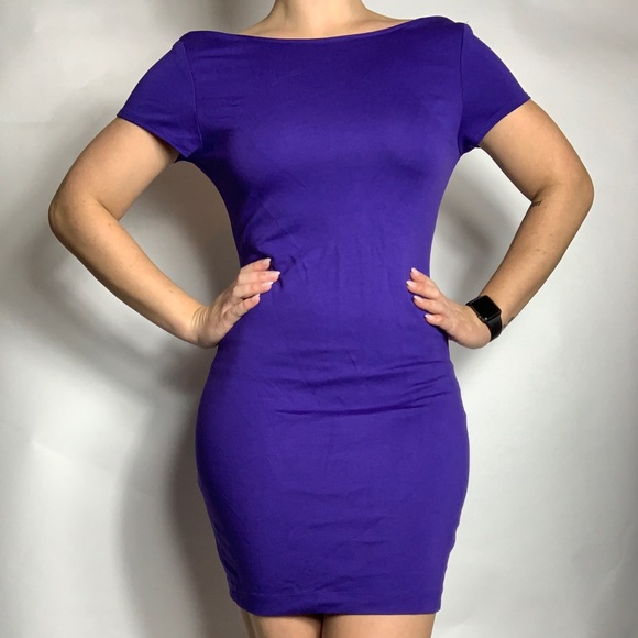 dark purple bodycon dress